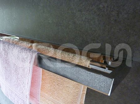 عصا مزدوجة لتعليق المناشف اليدوية على حائط الحمام من الفولاذ المقاوم للصدأ