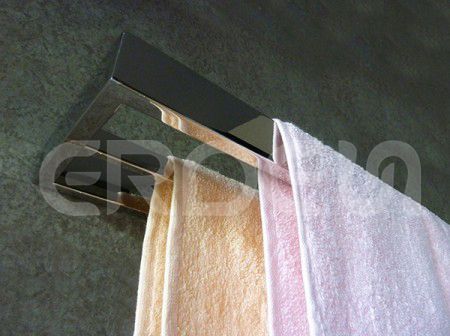 حامل منشفة مزدوج من الفولاذ المقاوم للصدأ - BA36212 ERDEN حامل منشفة مزدوجة من الفولاذ المقاوم للصدأ لتركيبها على جدار الحمام