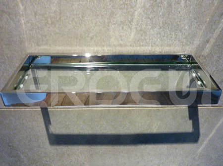 رف زجاجي من الفولاذ المقاوم للصدأ - BA36220 رف زجاجي منشور على حائط حمام ERDEN من الفولاذ المقاوم للصدأ