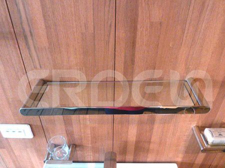 Stainless Steel Glass Shelf - BA38821 ERDEN Bathroom Wall Mounted Stainless Steel Glass Shelf