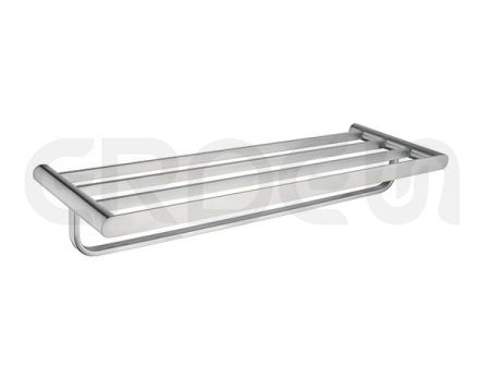 Stainless Steel Bath Towel Shelf with Towel Bar_Brushed