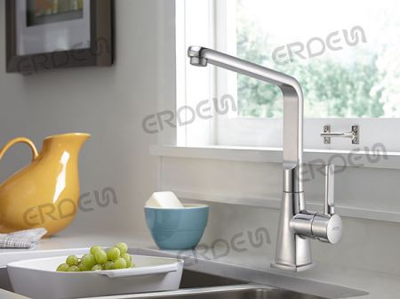 Grifo de cocina de acero inoxidable a 105 grados - Grifo de cocina de acero inoxidable de 105 grados ERDEN