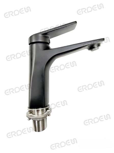 不銹鋼霧黑臉盆單孔龍頭