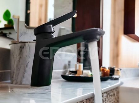 不銹鋼霧黑臉盆單孔龍頭 - 不銹鋼霧黑臉盆單孔龍頭