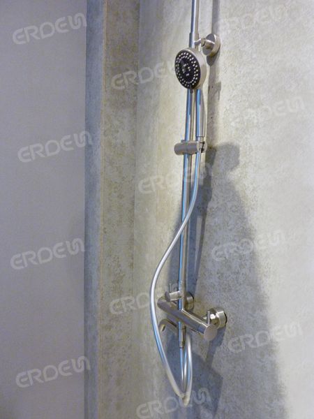 Barre coulissante en acier inoxydable ERDEN avec douche à main et pomme de douche à effet pluie