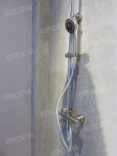 Batang Geser Stainless Steel ERDEN dengan Shower Tangan & Kepala Shower Hujan