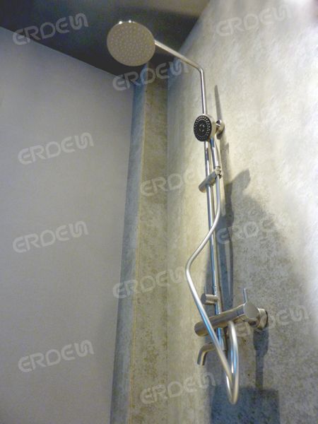 Batang Geser Stainless Steel dengan Shower Tangan & Kepala Shower Hujan