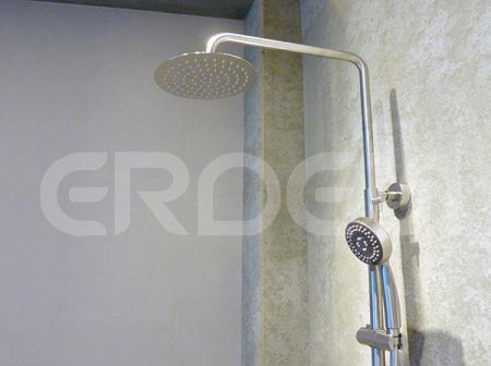 Batang Geser Stainless Steel dengan 3 Fungsi Shower Tangan & Kepala Shower Hujan 8"