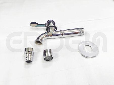 不鏽鋼鍍鉻陽台快開加長型龍頭 - 不鏽鋼鍍鉻陽台快開加長型龍頭