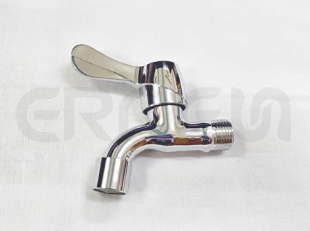 不鏽鋼鍍鉻陽台快開圓頭把手戶外用水龍頭