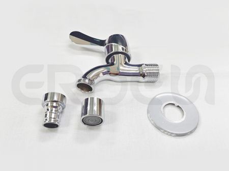 不鏽鋼鍍鉻陽台快開圓頭把手龍頭 - 不鏽鋼鍍鉻陽台快開圓頭把手龍頭