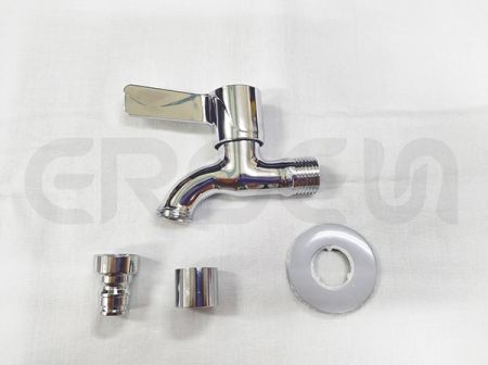 不鏽鋼鍍鉻陽台快開方型把手龍頭選配出水嘴