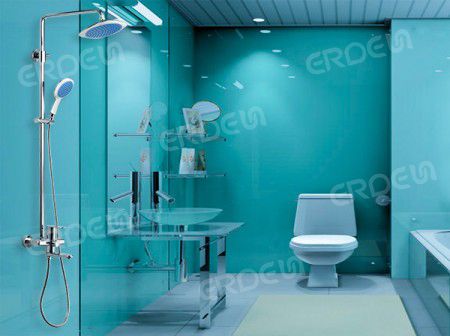 圓扁型出水龍頭可調式升降桿淋浴柱 - 圓扁型出水龍頭可調式升降桿淋浴柱