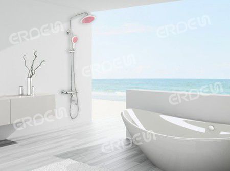 圓管型出水龍頭可調式升降桿淋浴柱 - 圓管型可調式升降桿淋浴柱