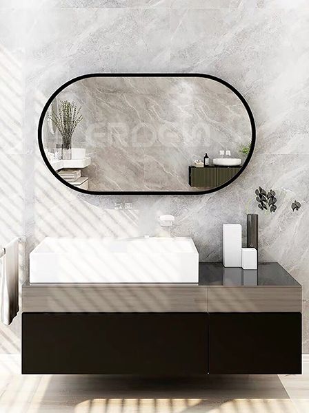 블랙 프레임 경주형 욕실 거울 60x100cm
