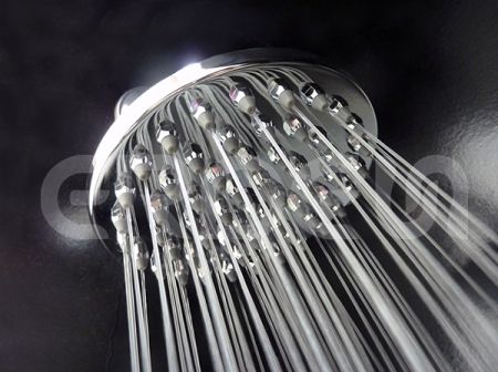 หัวฝักบัวฝนกลมทองเหลืองสไตล์เพชรแบบฟังก์ชันเดียว