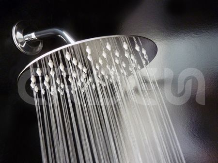 Stainless Steel Rain Shower Head with Self Cleaning Nozzles