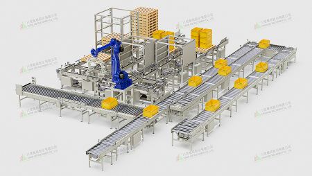 Soluzioni di trasporto automatizzate per scatole e pallet - Il trasportatore per scatole e pallet è adatto per vari magazzini e fabbriche.