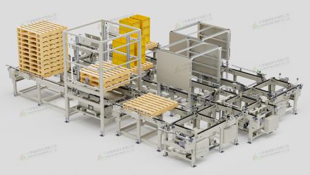 Linea di trasporto pallet - Sistema di trasporto e recupero per pallet