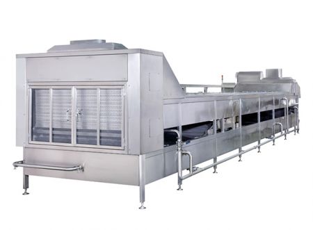 Two-Stage                              Pasteurizing & Cooling Conveyor Machine