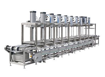 Tofu Kalıpları Presleme Makinesi, tofu üretim hattındaki makinelerden biridir.