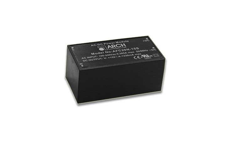 20W Regulated Output PCB Mount AC-DC Encapsulated Power Module | ARCH