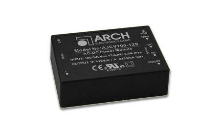 100W OVC III Regulated Output PCB Mount AC-DC Encapsulated Power Module - ARCH AC-DC Encapsulated Power Module AJCV100