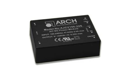 150W OVC III Regulated Output PCB Mount AC-DC Encapsulated Power Module - ARCH AC-DC Encapsulated Power Module AJCV150