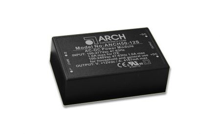 50W Compact AC-DC Power Module with Dual Safety Certifications - ARCH AC-DC Encapsulated Power Module ANCH50