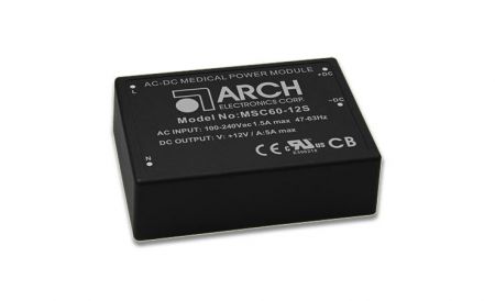 60W Regulated Output PCB Mount AC-DC Encapsulated Power Module - ARCH AC-DC Encapsulated Power Module MSC60