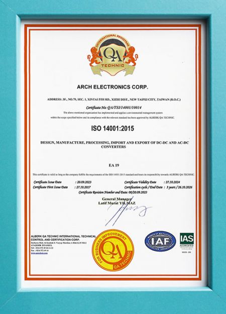 ARCH has approved ISO 14001 certificate in 2015.