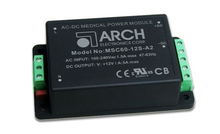 Msoc Ac Pwr Module 60W Regulated Output PCB Mount AC-DC Encapsulated Power Module | ARCH