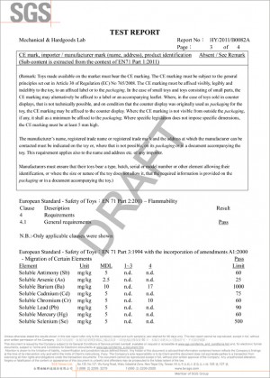 گزارش تست EN-71 (1-3)