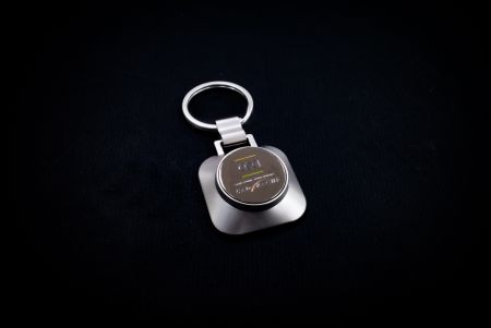 Square Shape Coin Keychain with Opener - Square Shape Coin Keychain with Opener