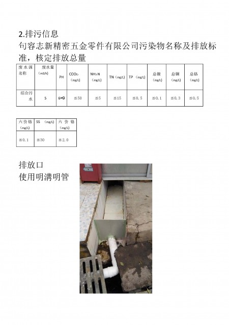 句容志新精密五金零件有限公司--环保信息