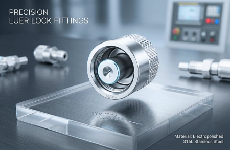 Precision SS316L Luer Lock Fittings - High-Precision 5-Axis Medical Connectors