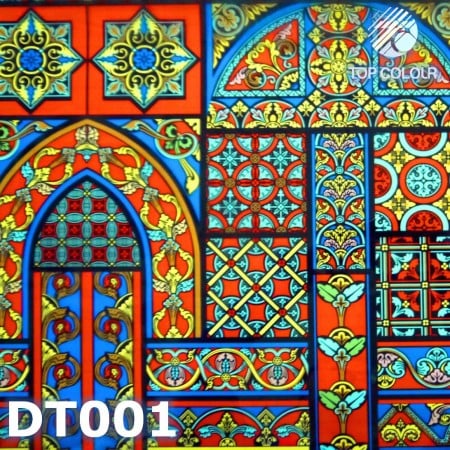 Película decorativa para ventanas con patrón de iglesia