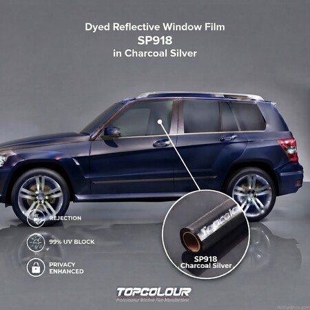 Fólie na okna s reflexním zbarvením v uhlíkově šedé barvě - Reflexní fólie na okna automobilů