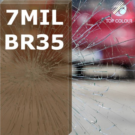 7mil thickness Brown 35% Safety Window Film