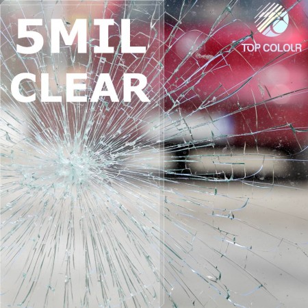 Película de segurança transparente com espessura de 5 mil - Película de segurança para janelas de 5 mil