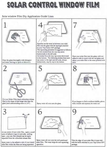 Instruções de tingimento DIY para película de janela