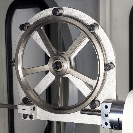 Wire reel of the X-type spring forming machine.