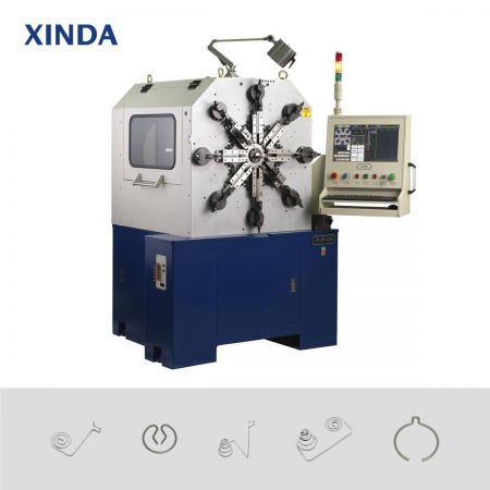 10-axis Camless spring forming machine
- Basic Type - This spring forming machine is designed for fast and flexible switching between batches of mass production.
