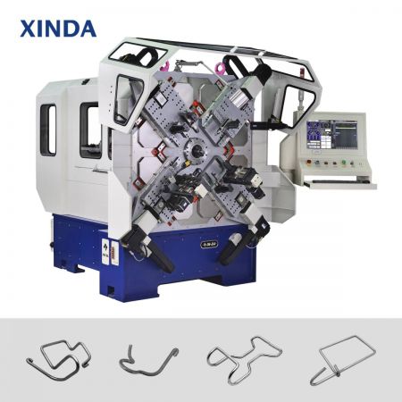 La structure mécanique simplifiée de type X de cette machine de formage de ressorts la rend facile à utiliser pour les novices et les opérateurs expérimentés.