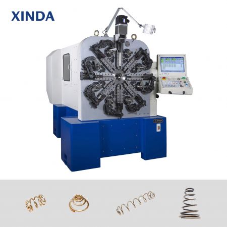 The conical spring forming machine offers user-friendly tabular programming.