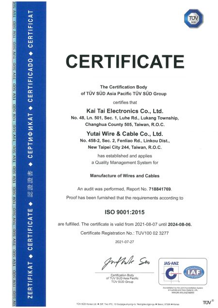 ISO 9001 2015 Certification.