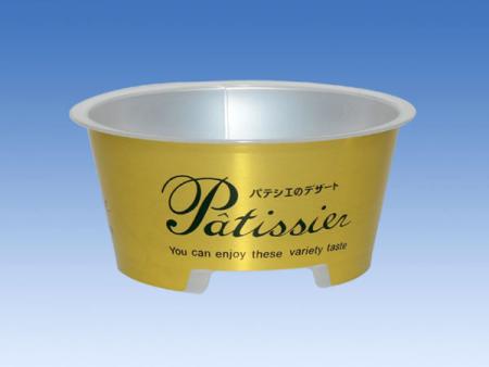 Coupes en plastique-PP de 130 ml avec étiquetage doré - Coupelle en plastique PP avec étiquette dorée de 130 ml