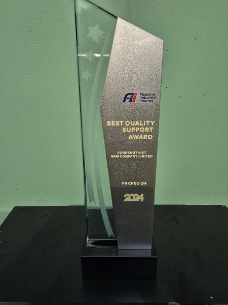 Received an Excellent Vendor Award(Best Quality Support Award) from Foxconn Industrial Internet.