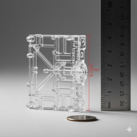 薄件射出成型可應用於光學零配件、電子零件、導光板。