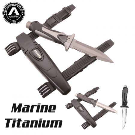 Marine Titanium Tiger Scuba Knife - KN-250T Military Scuba Blunt Tip Knife